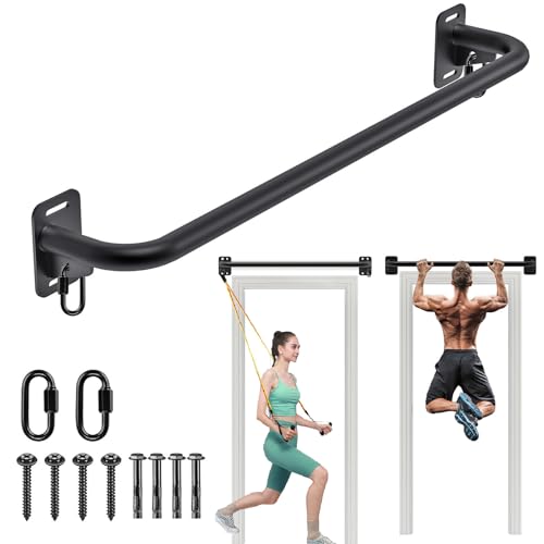 BeneLabel Klimmzugstange Wandmontage, Pull Up Bar Decke 95cm Gerade Turnstange Fitness Krafttraining Klimmzug Stange für Erwachsene/Teenager Oberkörpertraining mit Karabiner & Hardware, Bis 227kg
