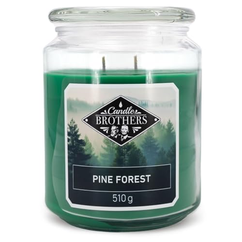 Candle Große Duftkerze im Glas | Pine Forest | Duftkerze Tanne | Kerze lange Brenndauer (100h) | Geschenke für Weihnachten | Winterkerze