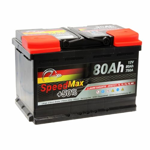 Speed Max Batterie 80Ah L3 750A starterbatterie Autobatterie
