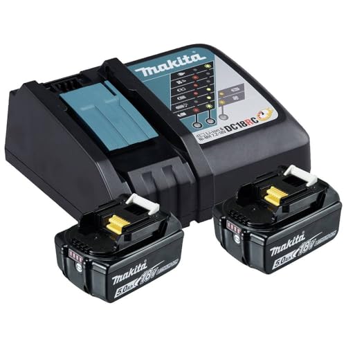 Makita Power Source Kit (2x Werkzeugakku mit Ladestation, Ersatzakkus für Elektrowerkzeuge von Makita) 197570-9