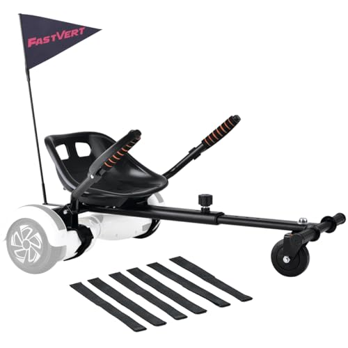 Fastvert Umweltfreundlich Hoverboard Sitz mit Sicherheitsflagge & Handguard – Kompatibel mit 6.5'', 8'', 8.5'', 10'' Hoverboards – Sicheres & Spaßiges Fahrvergnügen für Kinder und Teenager!
