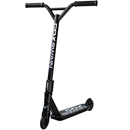 Cox Swain Stunt Scooter X-385, SCS-Kompression, CNC Fork, 100mm PU/Alu Rollen, ABEC 9, Kinder + Erwachsene, Anfänger + Profis, super stabil - Schwarz
