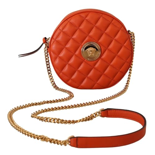Rote Nappaleder Medusa Runde Crossbody Tasche