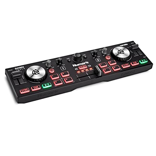 Numark DJ2GO2 Touch 2-Kanal-Kompakt-DJ-Controller, DJ-Pult mit Mixer, Audio-Interface und Serato Lite