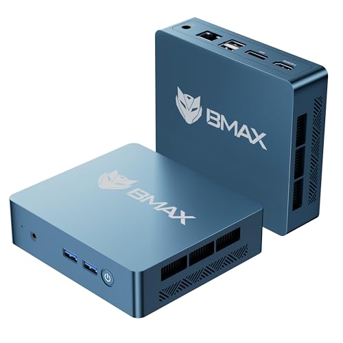 BMAX Büro Mini PC Win 11 Pro Intel 5205U (Übertrifft N4000, bis zu 1,9 GHz), 8GB DDR4 256GB NVMe SSD, Bis zu 64 GB DDR4/ 2 TB SSD erweiterbar Mini Desktop Computer, DP HDMI 4K, WiFi/BT/RJ45