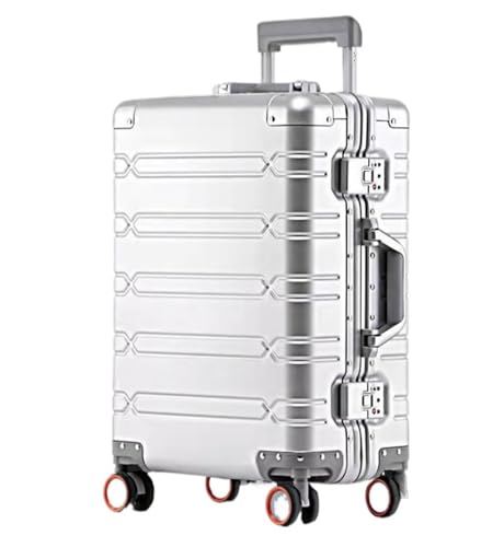 TOTIKI Koffer Aluminium-Magnesium-Metall-Hartschalenkoffer, Rollwagen, Reisegepäck, Großes Fassungsvermögen Rollkoffer (Color : C, Size : 24inch)