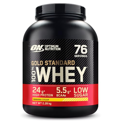 Optimum Nutrition Gold Standard 100% Whey, Proteinpulver, Geschmack Banana Cream, 2.28kg, 76 Portionen