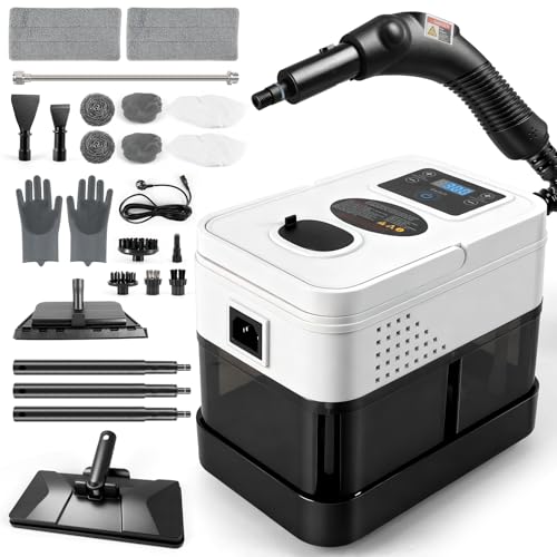 Dampfreiniger Handgerät,2500W Hand Dampfreiniger für alles mit 19 Zubehör, Dampfdruck 1800ML Tank,Tragbarer Steam Cleaner für Fenster, Küche, Boden,Auto