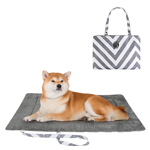 Kritter Planet wasserdichte Katze Hundematte, Faltbare Waschbare Haustier Outdoor Hundedecke für Reisen Camping Outdoor, Faltbare Haustiermatte mit Griffen, Kleine Mittlere Hundebettdecke 80 x 60CM