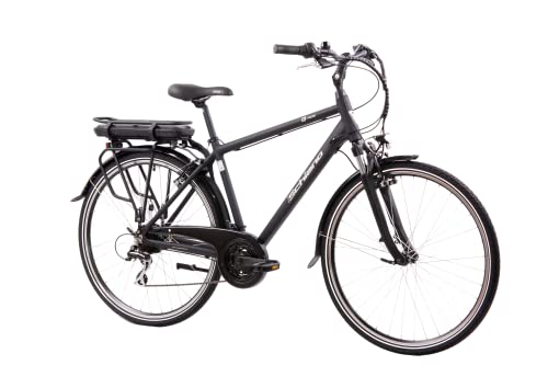 F.lli Schiano E-Ride, E Bike Trekking 28 Zoll, 36V 10.4Ah Abnehmbarer Akku, Motor 250W 40Nm, Trekking EBike für Herren, Schwarz