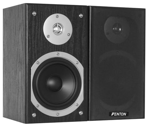 Fenton SHFB55B HiFi Lautsprecher passiv, Regallautsprecher Paar, 280 Watt 5 Zoll, Kompaktlautsprecher, Regal Lautsprecherboxen für Zuhause, Büro, Werkstatt oder Studio