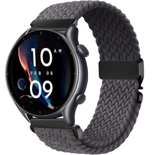 VELULYX Nylon Flechtband Kompatibel mit Amazfit GTR 47mm/GTR 2/2e/3/3 Pro/4/4 Pro/Stratos 3/2, 22MM Elastisches armband für Xiaomi Watch S1/S1 Active/Xiaomi Mi/S3/Watch 2