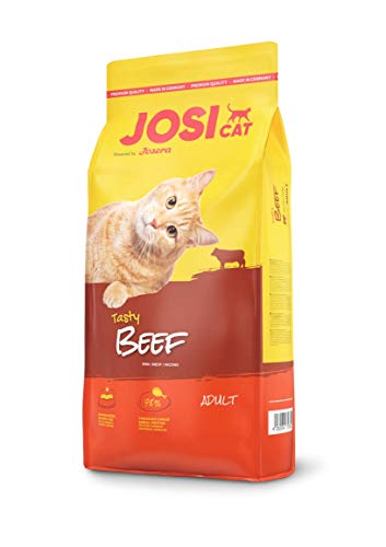 JosiCat Tasty Beef (1 x 10 kg), Premium Trockenfutter für ausgewachsene Katzen, Katzenfutter, powered by JOSERA, 1er Pack