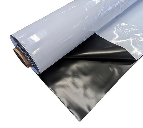 Konege Silofolie, Abdeckfolie, Gartenfolie, Poolfolie - Breite 6,0m x Länge 6,0m, schwarz/weiß, lichtdicht, wasserdicht
