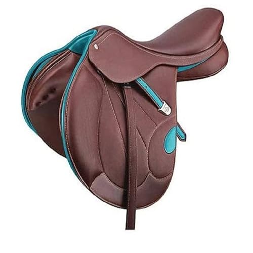 EQUIGEAR Professionell gefertigter Leder-Springsattel für Pferde – Komfortabler Allzweck-Reitsattel für sicheres und entspanntes Reiten (16 inches)