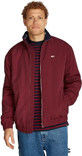Tommy Jeans Herren Jacke Essential Padded Jacket mit Reißverschluss, Rot (Deep Rouge), M