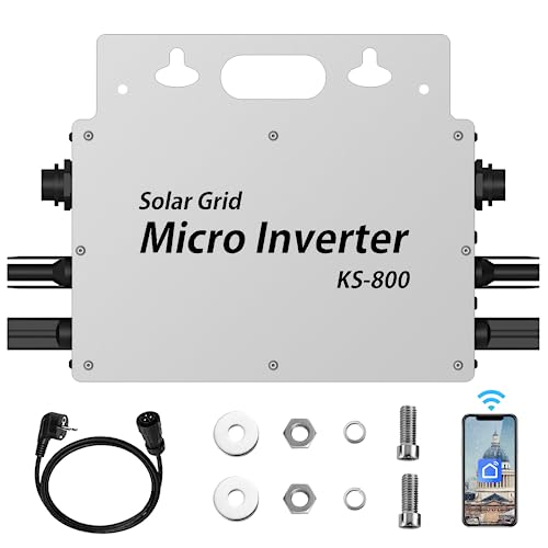 Balkonkraftwerk 800 Watt - Wechselrichter 800W IP65 Wasserdicht - Wechselrichter Balkonkraftwerk 800W Mit WLAN APP für Balkonkraftwerk