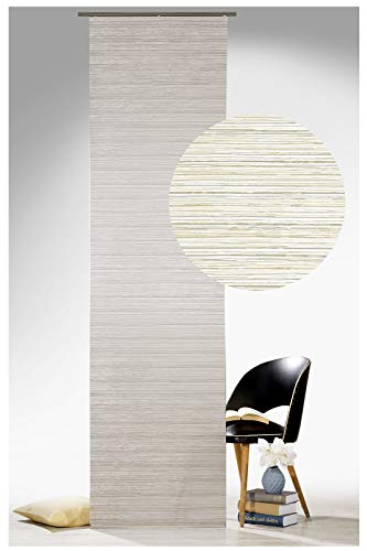 heimtexland ® Schiebevorhang Struktur Schiebegardine Fest Appretur inkl. Zubehör Flächenvorhang 60x245 cm Platin Beige Typ593