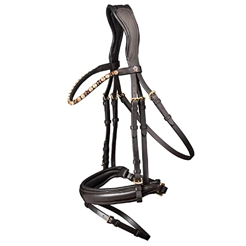 WALDHAUSEN Trensenzaum X-Line Goldheart, schwed.Komb., braun, WB, WB, braun