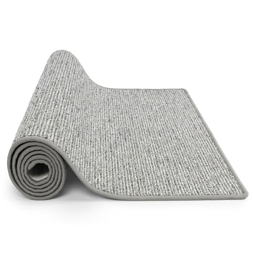 KARAT Teppich Läufer Geneva - Teppichläufer auf Maß - Meterware - Flurteppich - Küchenläufer - Teppich für Küche, Flur & Wohnzimmer (80 x 150 cm, Silbergrau)
