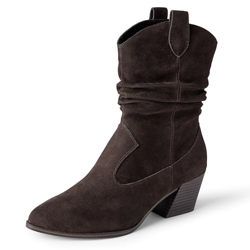 Amazon Essentials Damen Modische Halbhohe Westernstiefel, Braun, 39 EU