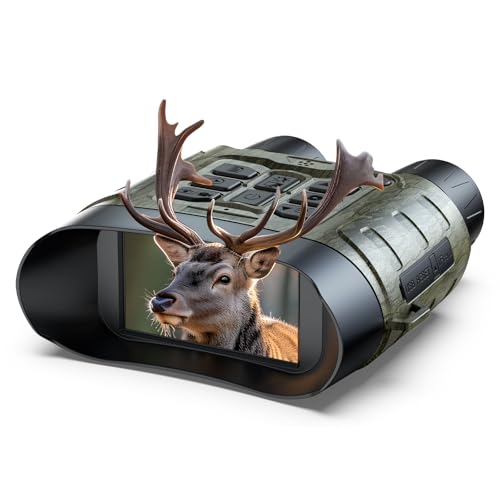 HOTPEAK Nachtsichtgerät, 112 MP 4K Nachtsichtgerät Jagd mit 12X Digitalzoom & 5000mAh Wiederaufladbares, 64GB TF-Karte, Infrarot-Sicht, 400m Reichweite, perfekt für Jagd, Camping & Sicherheit