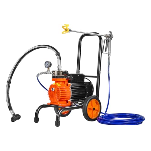 VEVOR Airless-Farbspritzgerät mit Membran, 900 W effizientes Airless-Farbspritzgerät mit Wagen, 1800 psi Airless-Farbspritzgerät, mit Verlängerungsstang, 1,8 L/min Hochdruck Airless Farbsprühsystem