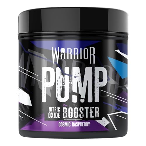Warrior Pump Pre-Workout Pulver 225 g (Himbeere) – Stickoxid Booster & Energie-Formel ohne Stimulanzien, koffeinfrei – Citrullinmalat & zyklisches Dextrin für Muskelkraft & Fokus