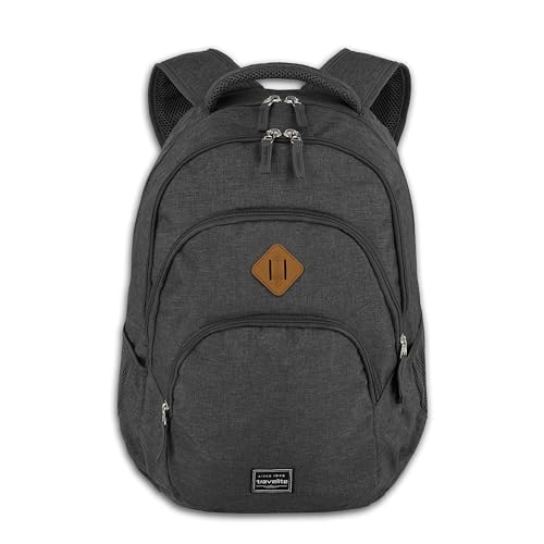travelite Handgepäck Rucksack, Laptop Rucksack 15,6 Zoll, BASICS, Daypack, Tagesrucksack mit vielen Fächern, 45 cm, 22 Liter