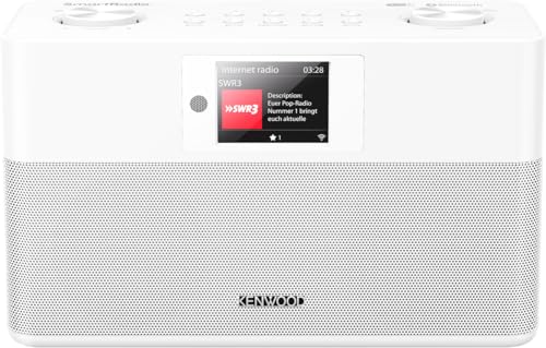 KENWOOD CR-ST100S-W - Smart-Radio mit Internetradio, WLAN, 2 x 10 W RMS, Bassreflex Lautsprecher, DAB+, UKW, Bluetooth, USB, Line-In/-Out, Weckfunktion, Sleeptimer, TFT-Farbdisplay, Fernbedienung