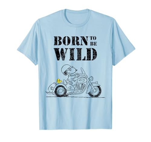 Peanuts Snoopy Sketch Born Wild Motorrad Comic Fan T-Shirt