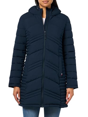 Tommy Hilfiger Langer, leichter Damenmantel für jeden Tag, Marineblau, XL