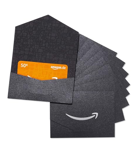 Amazon.de 50€ Gutschein im 10er Multi-Pack (Geschenkkuvert Schwarz und Silber)
