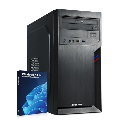 HYPER BYTE® Office PC – Computer mit AMD Ryzen 3 mit 4,0 GHz | 32 GB RAM DDR4 | 1TB SSD Festplatte | Win 11 Pro | WLAN | DVD+RW | USB 3.0 | High End Office Tower-Pc