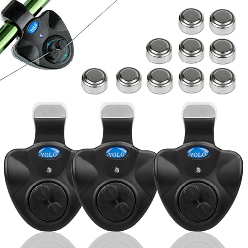 Coolnice 3Pcs Empfindsame Angeln Bissanzeiger Elektronisch mit LED-Leuchtanzeiger Swinger Vibration auf der Rute Angelsummer Ausrüstung von Fischer Fischerei Gerät
