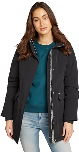Tommy Jeans Damen Parka mit Kapuze, Schwarz (Black), XS