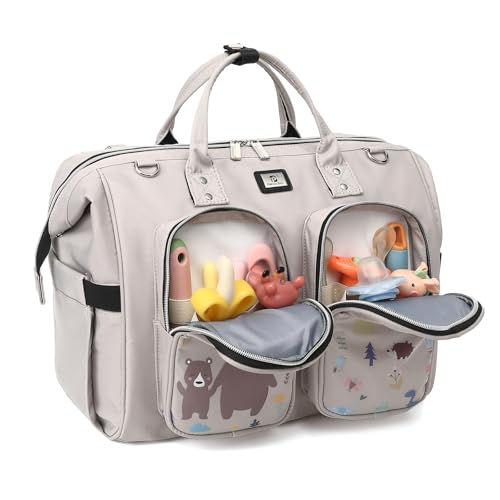 Pomelo Best Wickeltasche mit wasserdicher Wickelunterlage und 2 Kinderwagen Haken verstellbare Schultergurt multifunktionale Umhängetasche Reisetasche für Unterwegs