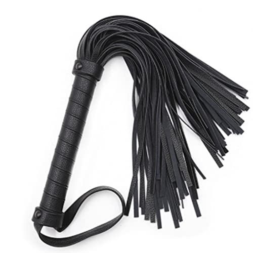 AHMistool Schwarze Leder Reitgerte, Leder Reitgerte mit Fransen per Cavallo Performances, Equestrianism Cavallo Corto,Frusta in Pelle Con Frange