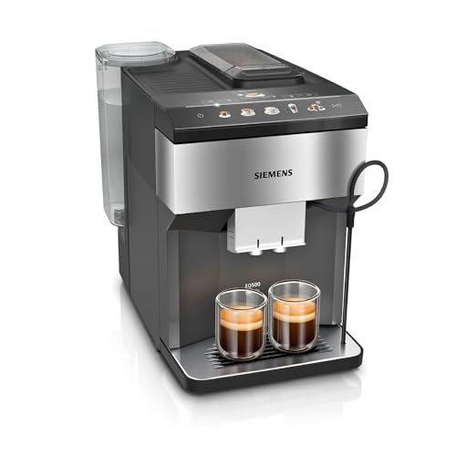 Siemens Kaffeevollautomat EQ500 TP516DX3, viele Kaffeespezialitäten, Milchaufschäumer, integr. Milchbehälter, Doppeltassenfunktion, automat. Dampfreinigung, Edelstahl schwarz
