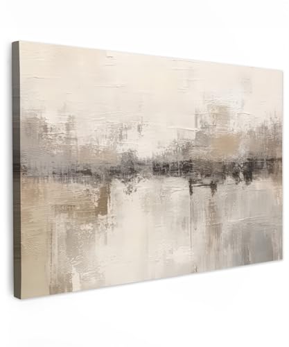 MuchoWow© Leinwand Bilder Groß 120x80 cm XXL Wanddeko Wohnzimmer Aesthetic Room Decor Deko Zimmer Wandbilder Modern Bild auf Leinwand Moderne Kunst - Abstrakt - Beige