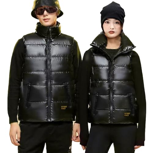 Kswlwccpp Puffer Jacke Herren, Puffer Jacke Herren - glänzendes Winterjacke Schwarz Leicht Daunenjacke Winter Stehkragen Steppjacke Warme übergangsjacke fur Manner