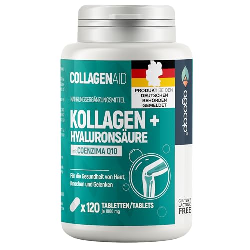 Kollagen Kapseln - Hyaluronic acid & Collagen komplex, 120 kapseln. Enriched with Coenzym q10 and hyaluron kapseln. Kollagen für die Gelenke und Haut, Collagen. Laboratory Tested & Registriert in Deu