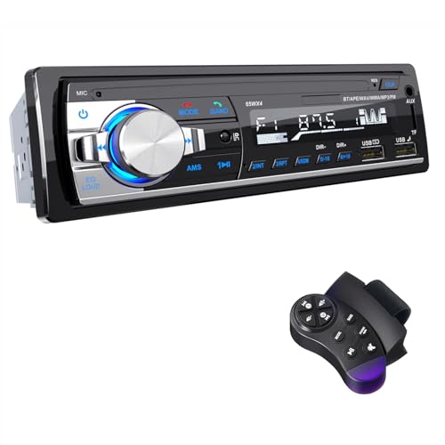 RDS Autoradio Bluetooth 5.0, CENXINY Auto Radio Bluetooth Freisprecheinrichtung, 4x65W 1 Din Autoradio mit Uhr/Fernbedienung MP3 Player unterstützt 2 USB/AUX-Eingänge/TF/SD/FM/iOS Android(Keine CD)