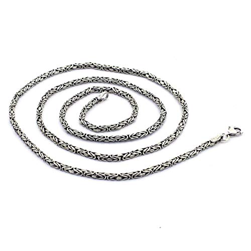 mysilverworld Massive 925 Sterling Silber Herren Königskette Königskette Rundkette Halskette, Metall, nicht bekannt