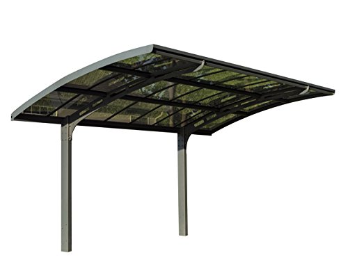 Canopia by Palram Carport Bausatz Arizona Breeze 5000 495 x 289 cm Einzelcarport Polycarbonat in Grau für PKW aus rostfreiem Aluminium
