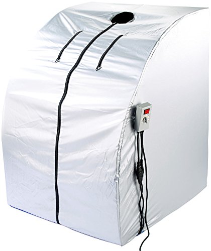 newgen medicals Mini Infrarotkabine: Portable Infrarot-Sauna V2 mit 2 Keramik-Heizern, Klapp-Sitz, 1.600 W (Sitzsauna, Mobile Sauna, Dampfsauna)