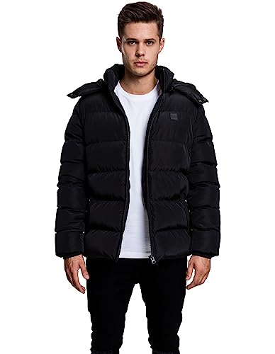 Urban Classics Herren Hooded Puffer Jacket Jacke, Black, M ,Collegejacke