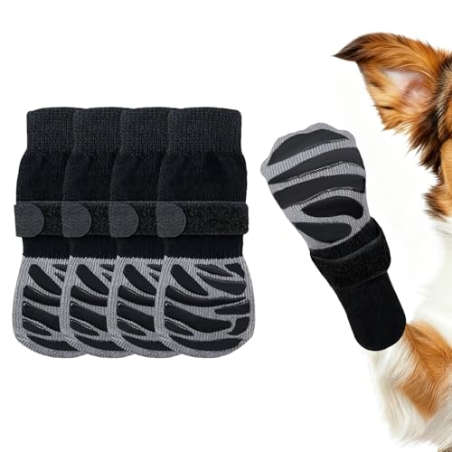 Enjoying rutschfeste Hundesocken, für Kleine, Mittlere und Große Hunde, Hundesocken zur Pfotenprotection, Haustiersocken gegen Lecken der Pfoten, Hitzebeständigkeit/Wärme Halten, XL