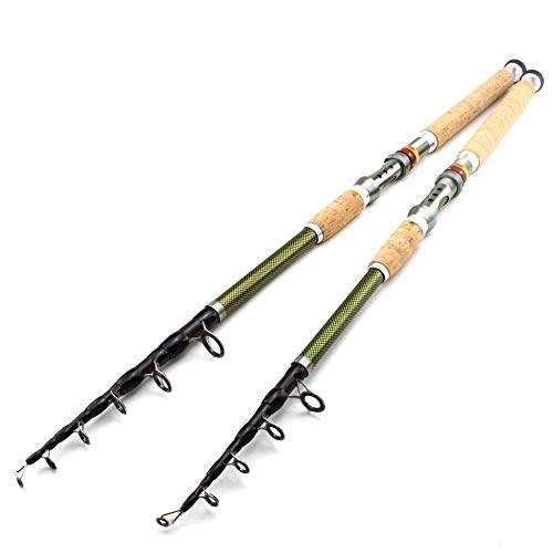 KURTIK Teleskop Angelrute 2.7m Carbon-Holzgriff Spinnrute Extra Heavy Karpfenangeln Pole Sea Tackle