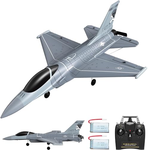 VOLANTEXRC RC Flugzeug F16 Falcon, 2,4 GHz ferngesteuertes Flugzeug RTF mit 2 Batterien und 6 Achsen Gyro Stabilisator, RC Plane 4CH RC Flugzeug für Anfänger, Kinder, Erwachsene